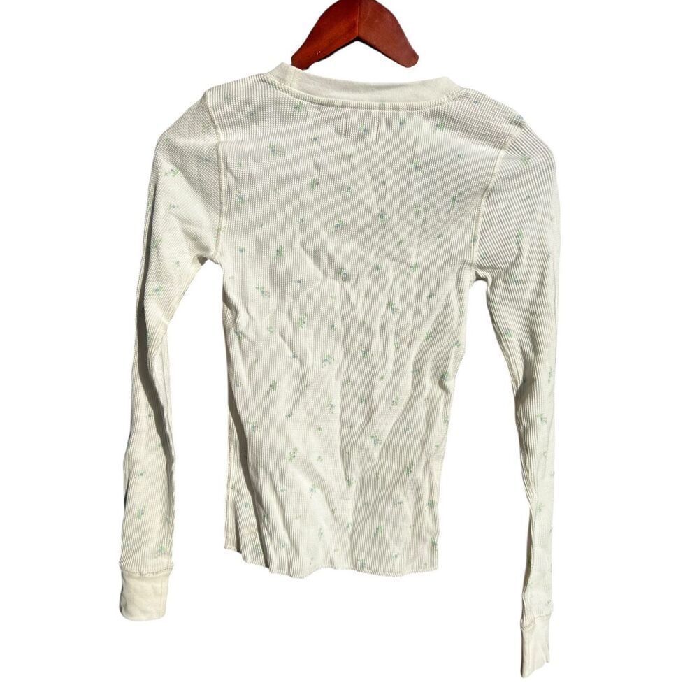 Alpine design woman’s Small white ditsy print waffle knit thermal baselayer - Picture 2 of 4